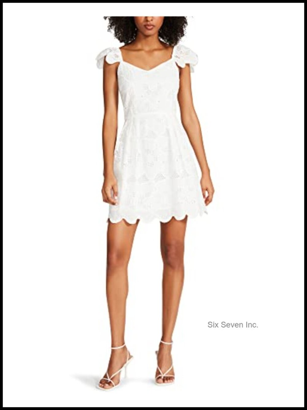 A-line Square Neck Flutter Sleeve Mini Dress